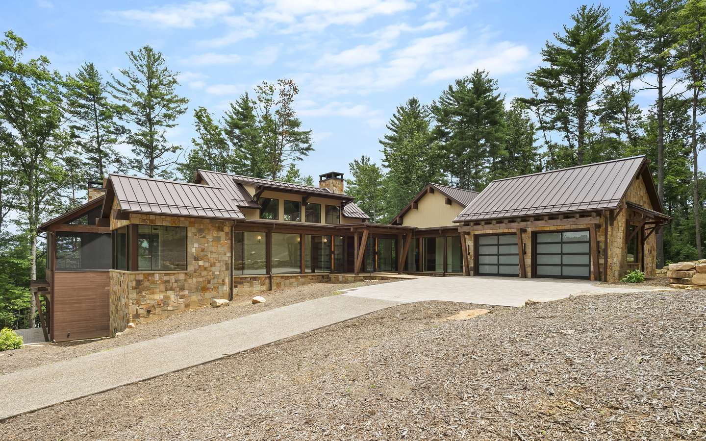 A contemporary mountain home from the drive